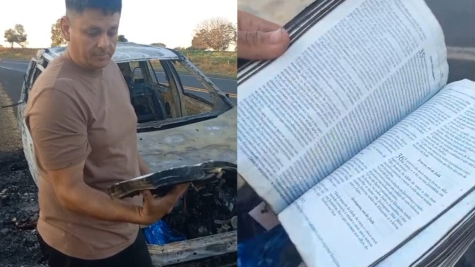 Bíblia permanece intacta após incêndio consumir carro no Paraná: “Estava aberta no livro de Rute”