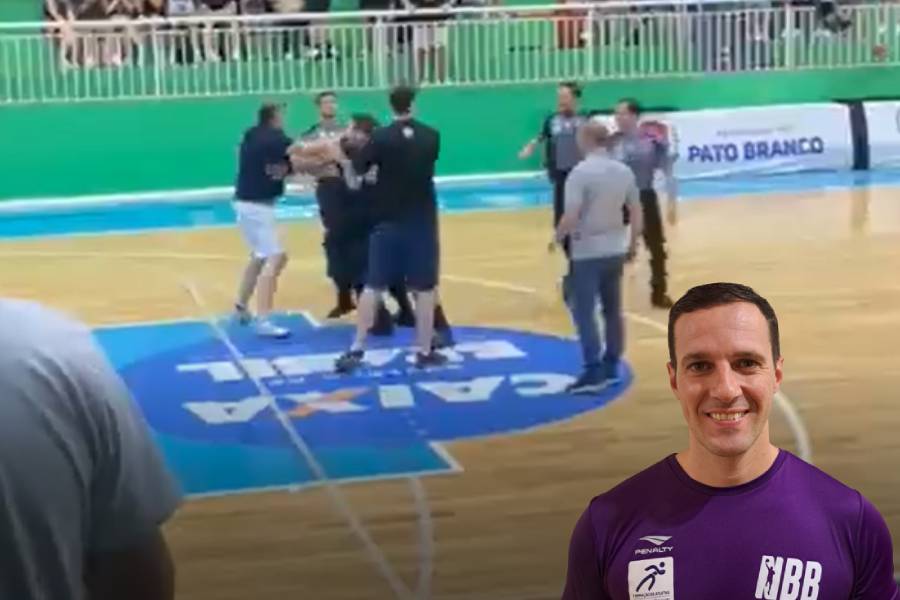 Jogo entre Pato Basquete e Caxias pelo NBB termina em confusão e agressão a árbitro