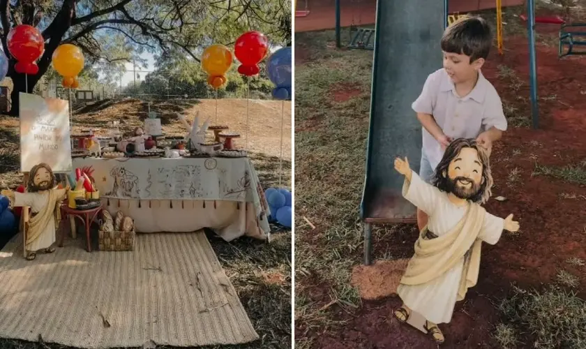 Menino de 6 anos escolhe Jesus como tema de aniversário e emociona ao tratá-lo como seu melhor amigo
