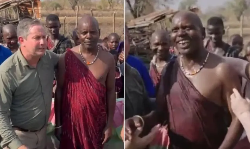 Rei Maasai entrega sua vida a Jesus e é batizado após ouvir missionários brasileiros na África