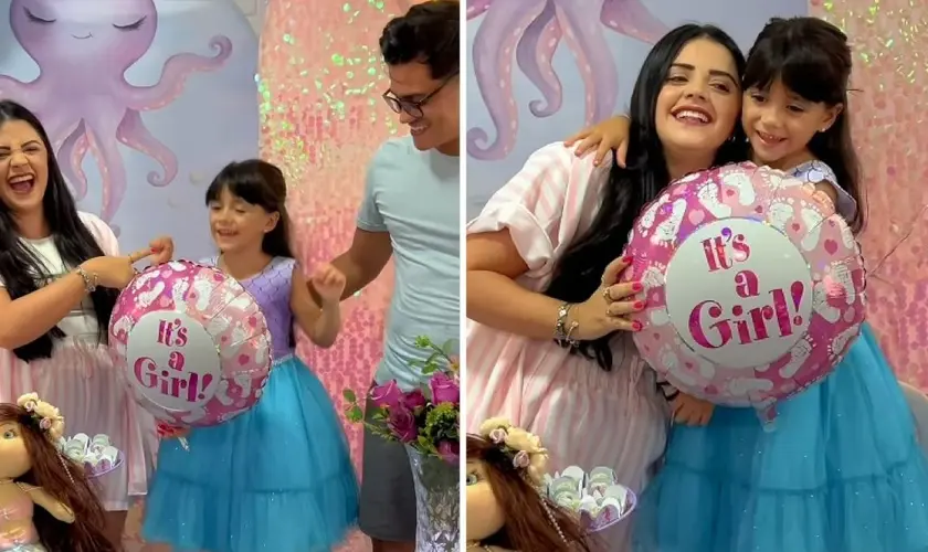 Menina diz que Jesus revelou gravidez da mãe antes da descoberta e emociona família com chegada de bebê arco-íris